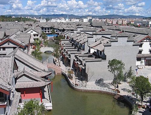 水草交融的舞台背景