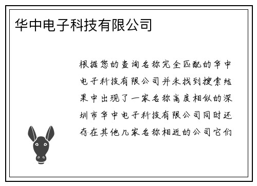 华中电子科技有限公司
